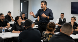 Training session in a modern workshop