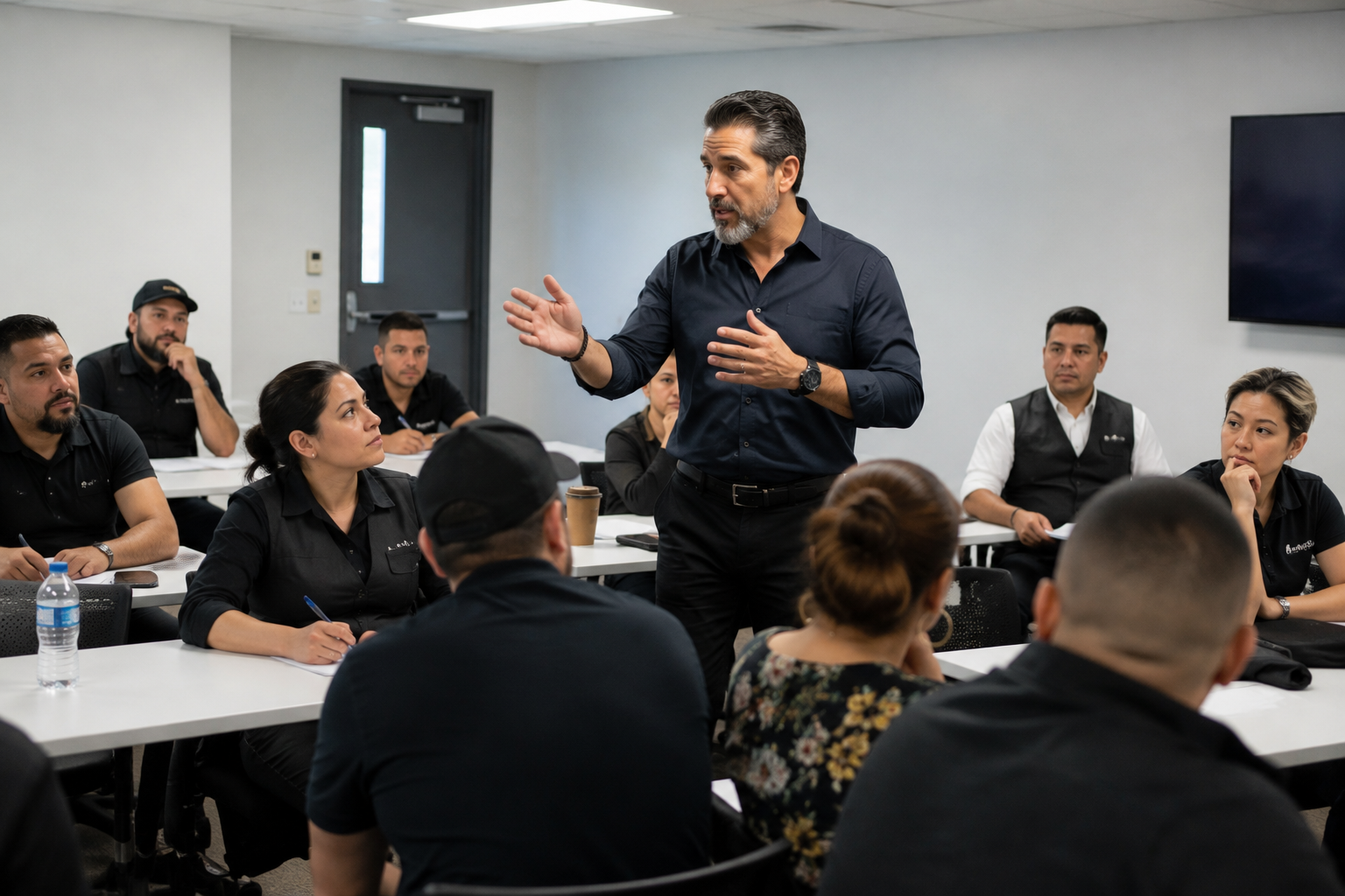 Training session in a modern workshop