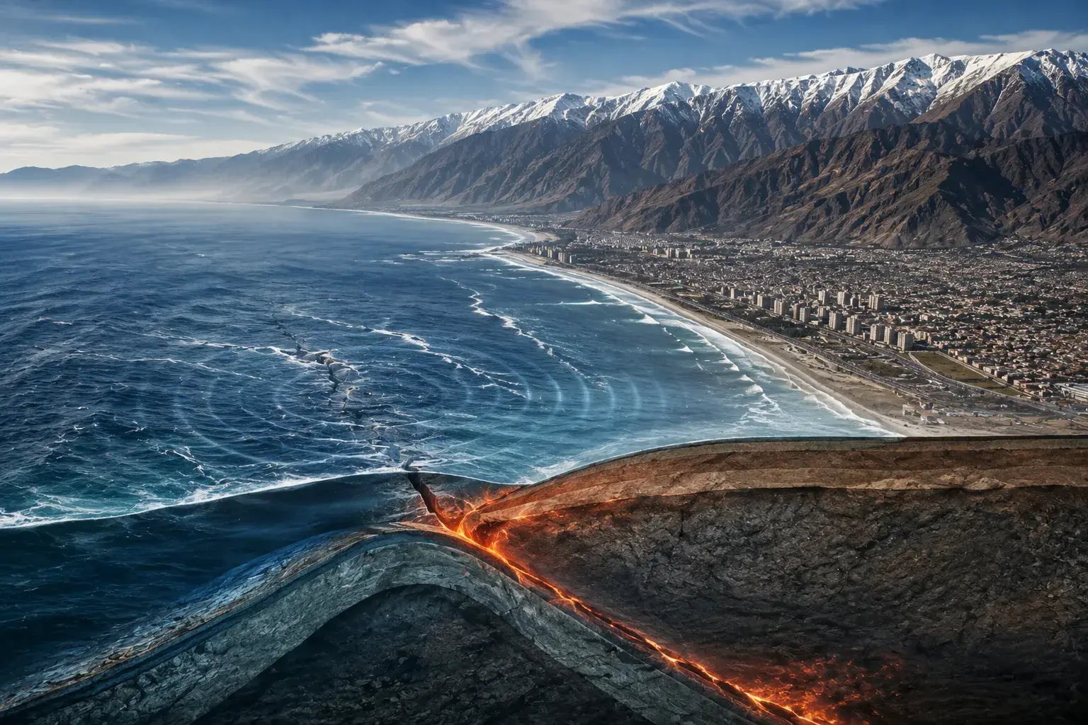 Terremoto en Chile y actividad tectónica en la costa del Pacífico