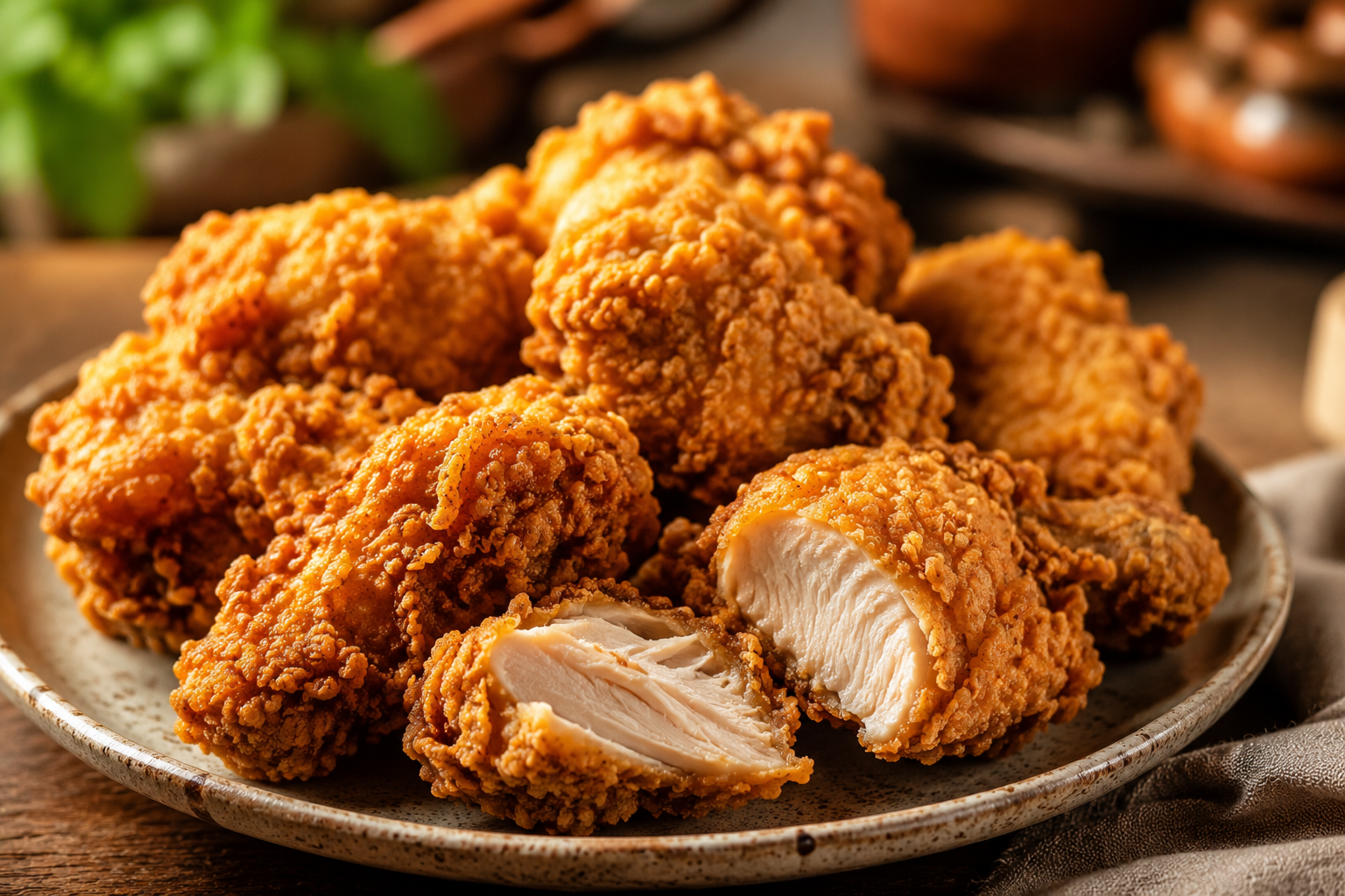Crispy Golden Fried Chicken Feast