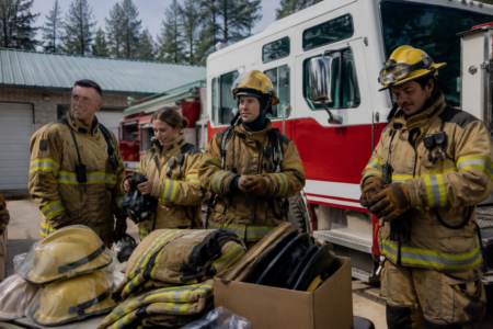 Bomberos voluntarios de California reciben un impulso financiero gracias a nuevos subsidios de seguridad 1 Firefighters Preparing Gear by Engine