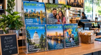 Community Magazine Rack in a Cozy Café