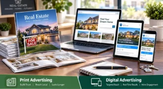 Print and digital advertising formats compared for real estate professionals